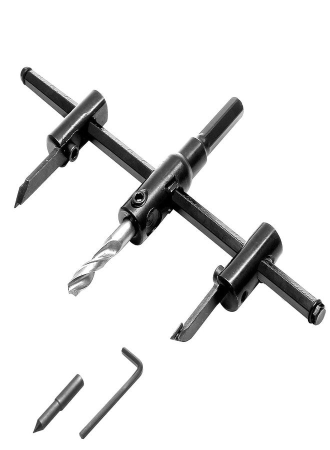 UPTODATETOOLS Adjustable Hole Saw Circle Hole Cutter Drill Bit, Heavy Duty Wood Drywall Drill Bit Round Cutting for Woodworking, 30-200mm - Image 1